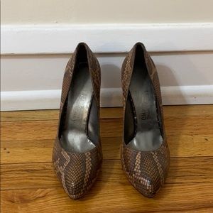 Ferragamo snake skin heels